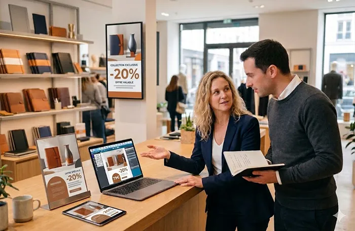 Accompagnement terrain EZad : création de PLV et affichage dynamique en magasin