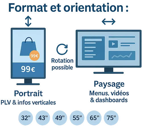 3. Format et orientation écrans affichage dynamique