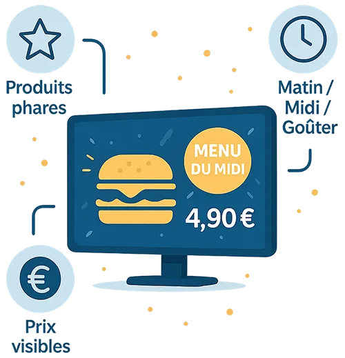 3. Les menus animés restauration et snacking contenus affichage dynamique